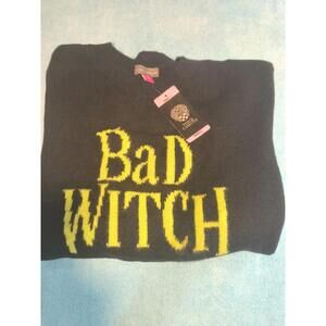 Vince Camuto Women's Knitted Long-Sleeve Pullover Halloween Sweater Bad Witch